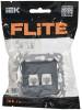 Розетка компьютерная RJ45 2-местная IEK Flite FI-K22-1-K35 маренго фото 2