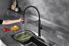 Смеситель для кухни AQUAme Cucina AQM9904MB с гибким изливом, черный матовый фото 7