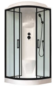 Душевая кабина Royal Bath RB 90HK6-WT-BL профиль черный, стекло прозрачное, 90x90x217