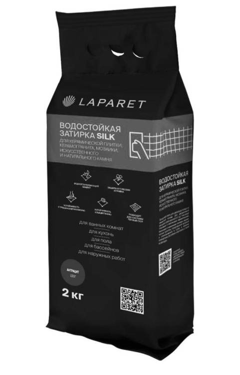 Затирка цементная Laparet-fuga Silk, серый водостойкая 2 кг
