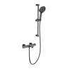 Смеситель для ванны Wonzon & Woghand WW-C2018-A-BGG термостатический, с душевым гарнитуром, темный графит