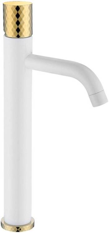 Смеситель для раковины Boheme Stick 122-WG White Diamond Gold