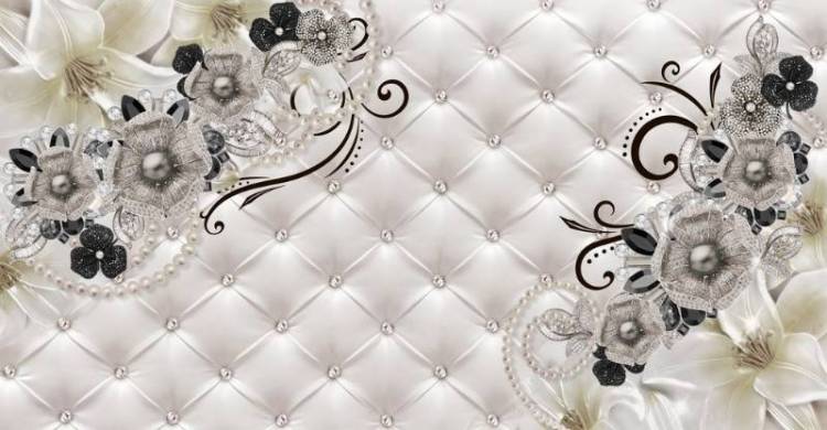 3D Фотообои Artegrafico «Жемчужные цветы на драгоценной коже» RH-050 песок