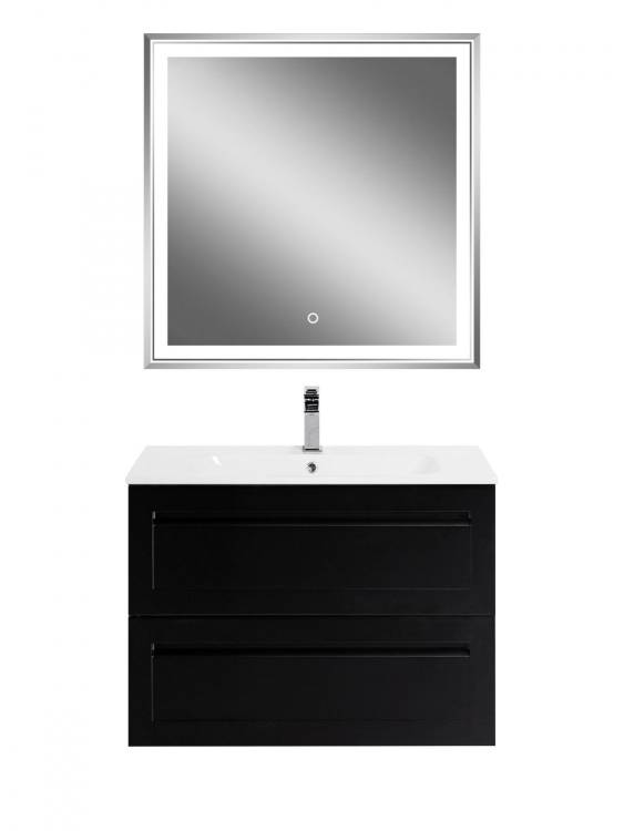 Тумба под раковину Art&Max Platino AM-Platino-800-2C-SO-NM-Cer Черный матовый, 80.2x45.3x55