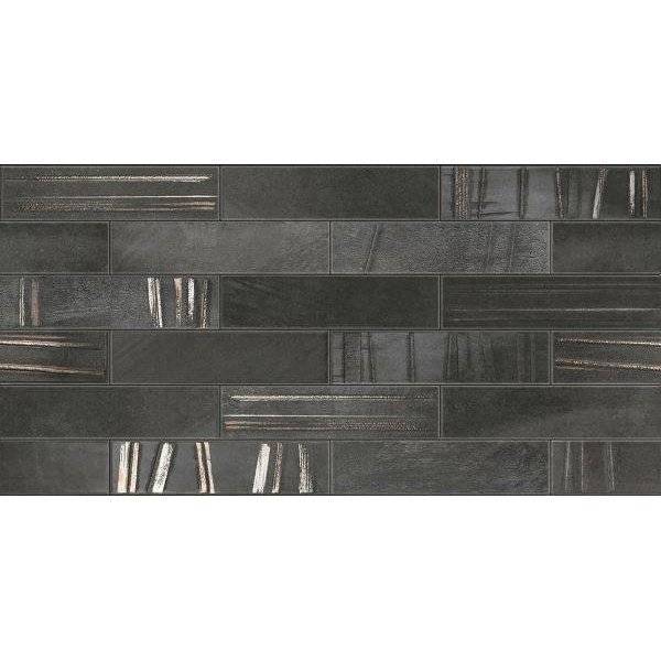 Декор Belleza Синай 04-01-1-18-05-04-2346-0 Черный Кирпичи 30x60