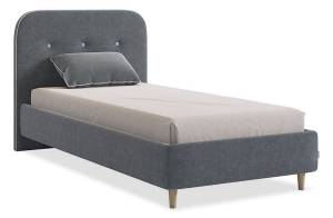 Кровать односпальная Mebelson Лео KM0.9-19.2346 графит/галька