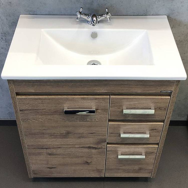 Тумба с раковиной Comforty Марио-75 00-00004157 дуб темный