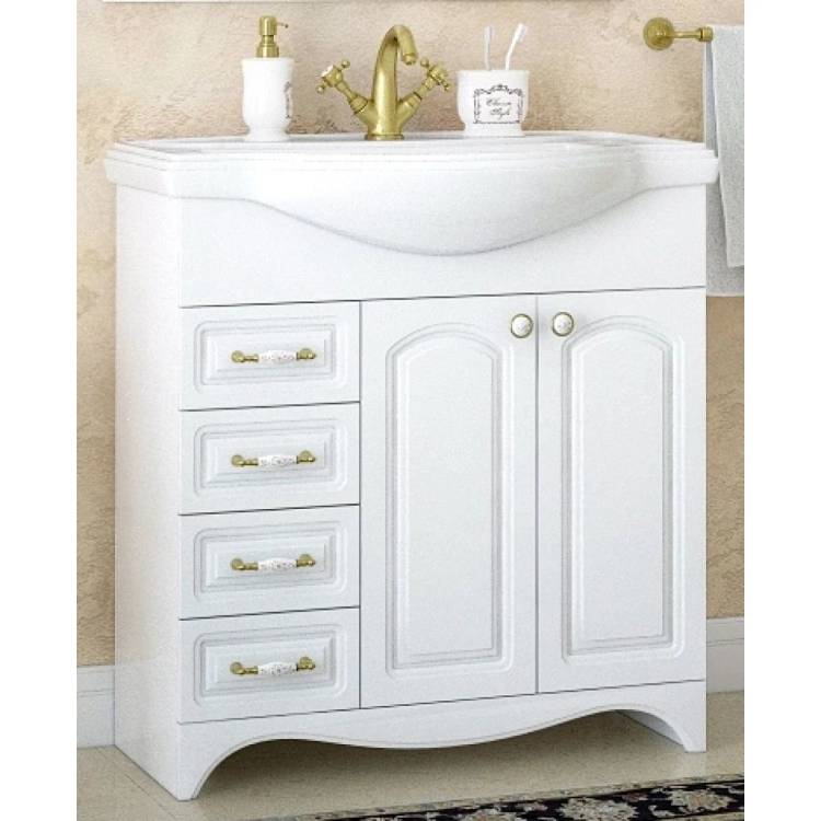 Тумба с раковиной Corozo Классика 80 напольная, белый