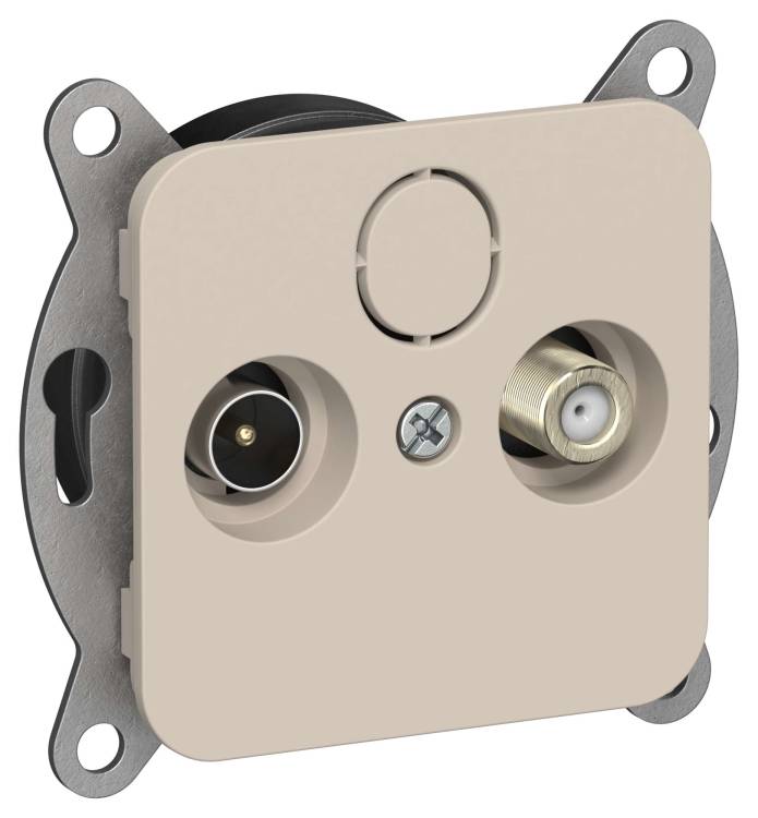 ТВ-розетка TV+SAT оконечная IEK Flite FI-AF23-O-K88 льняной