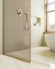 Душевая перегородка MaybahGlass MGD-697-3у 79x195, стекло бронза матовая 8 мм, профиль золото фото 4