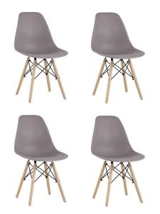 Набор из 4 стульев Stool Group Eames Style DSW Y801-V SEAT dark grey x4 темно-бежевый