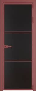 Межкомнатная дверь Profil Doors 3 AX цвет профиля Красный антрацит, стекло безопасное 6 мм монохром черный 800x2000