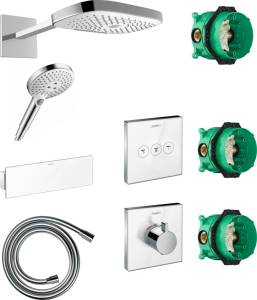 Душевой комплект Hansgrohe Raindance Select E 300 (3 jet) 26468400 + 26530400 + 28272000 + 26456400 + 15734400 + 15736400