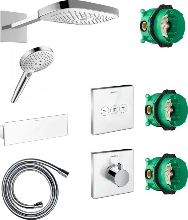 Душевой комплект Hansgrohe Raindance Select E 300 (3 jet) 26468400 + 26530400 + 28272000 + 26456400 + 15734400 + 15736400