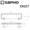 Полка SAPHO X-ROUND стеклянная с металлическим бортиком, 300 x130 мм, хром фото 2