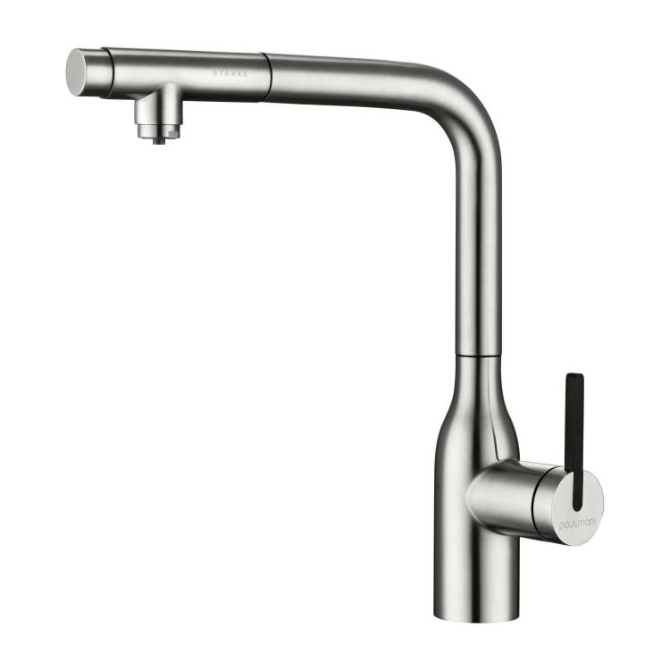 Смеситель для кухни Paulmark Viper Vi213105-BS с выдвижным изливом, брашированная сталь
