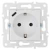 Розетка 1-местная с заземлением, шторками и USB Type С IEK Skandy SK-R14-16-U14-018-K01 арктический белый фото 3