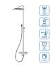 Душевая стойка BelBagno KRAFT-VSCM-T-IN с тропическим душем, поворотным изливом и термостатом, сатин