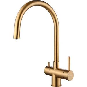 Смеситель для кухни Paulmark Heller He213218-BG брашированное золото