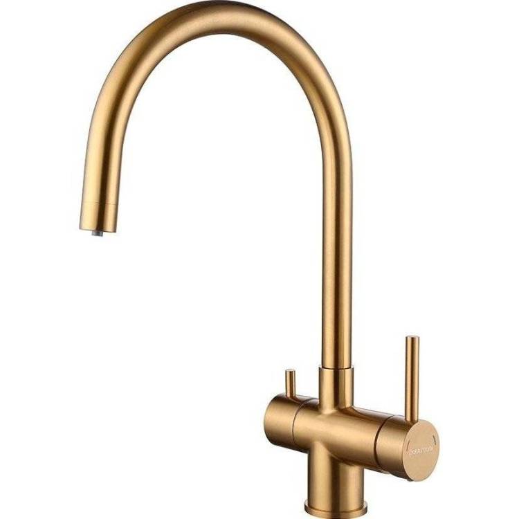 Смеситель для кухни Paulmark Heller He213218-BG брашированное золото