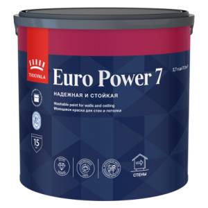 Краска Tikkivala Euro Power 7 матовая база C 2.7 л