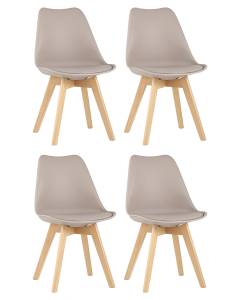 Набор из 4 стульев Stool Group Frankfurt Y863 beige X4 бежевый, деревянные ножки