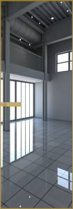 Межкомнатная дверь Profil Doors 1 AGN цвет профиля Золото, стекло безопасное 4 мм зеркало 600x2000