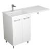 Тумба с раковиной Uncoria Магра 55 55544 под стиральную машину, с двумя дверцами, белый глянец