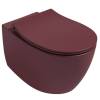 Унитаз подвесной Isvea Sentimenti Neo 10AR02010-2R + 40D10543I-S безободковый, с крышкой-сиденьем микролифт, бордовый матовый