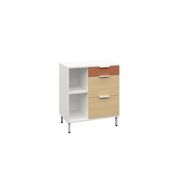 Тумба Моби Марвэл 16.160 Белый PE шагрень, Плэйн, Безмолвная Пустыня К514 SU