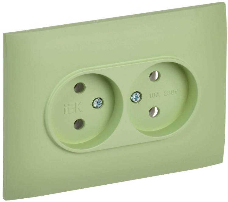 Розетка 2-местная IEK Skandy SK-R20-10-K06-F мятный