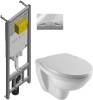Комплект  Унитаз подвесной Jacob Delafon Patio EDV102-00 с крышкой-сиденьем + Система инсталляции для унитазов Jacob Delafon E21822-CP с кнопкой хром