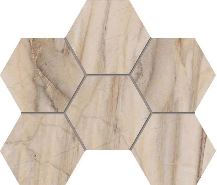 Мозаика Estima Bernini 67339 Mosaic/BR01_PS/25x28,5/Hexagon Hexagon Pearl полированная 25x28,5