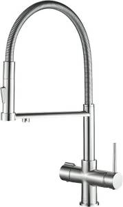 Смеситель для кухни ZorG Steel Hammer SH 2002 SATIN матовый с гибким изливом