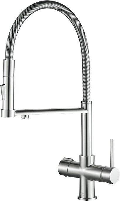 Смеситель для кухни ZorG Steel Hammer SH 2002 SATIN матовый с гибким изливом