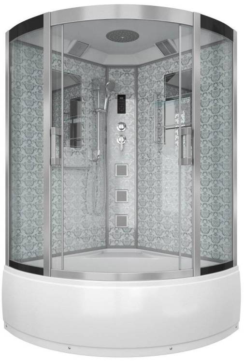 Душевая кабина Niagara Lux 7744W хром, металлик, с высоким поддоном, с сиденьем