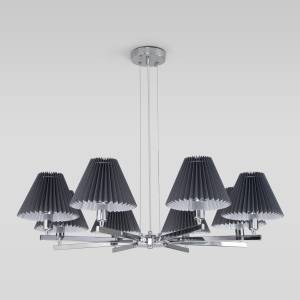 Большая подвесная люстра Eurosvet Peony 60136/8 хром/графит