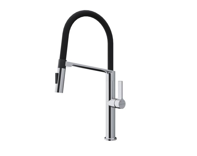 Смеситель для кухни Paulmark Barrel Ba214029-CR с гибким изливом, хром