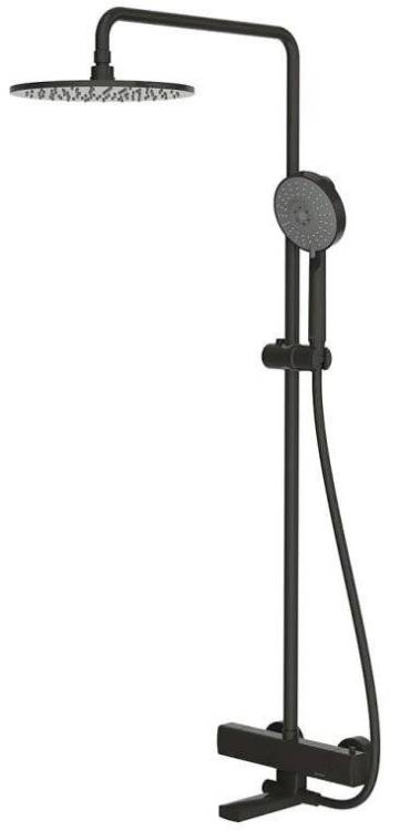 Душевая стойка Bravat Arc F699153BW-A2 с термостатическим смесителем, черный
