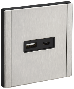 Розетка USB type A+C IEK Forte&Piano FP-U22-D31-M-K50 никель