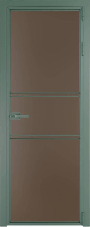 Межкомнатная дверь Profil Doors 2 AX цвет профиля Зеленый воск, стекло безопасное 6 мм монохром гляссе 600x2000