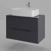 Тумба с раковиной Orange Line Li-80TugMDF+B07-600W графит матовый, 80.5 см фото 3