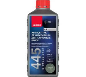 Антисептик декоративный для наружных работ Neomid 445 зеленый мох 1 кг