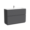 Тумба с раковиной Sancos Folk Floor напольная, 120x45x87, c двумя ящиками оснащенными доводчиками, Grey soft фото 6