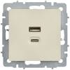 Розетка USB type A+C IEK Brite BR-U22-045-K10 бежевый фото 4