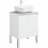 Тумба с раковиной Aquanet Nova Lite 60 белый глянец, с дверками фото 7