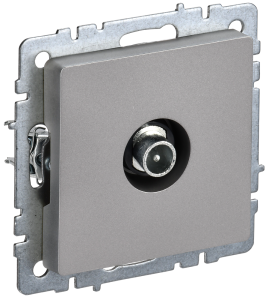 ТВ-розетка проходная IEK Brite BR-A10-P-K46 сталь