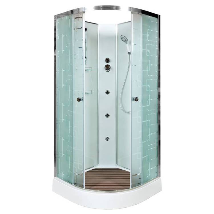 Душевая кабина AvaCan EM1510NGM с гидромассажем, 100x100x210