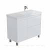 Тумба с раковиной Aquanet Nova Lite 2.0 100 R 365914 Белый глянец