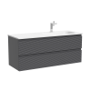 Тумба под раковину Sancos Folk FL120RGS подвесная, 119.5x44.5x50, правая, Grey soft